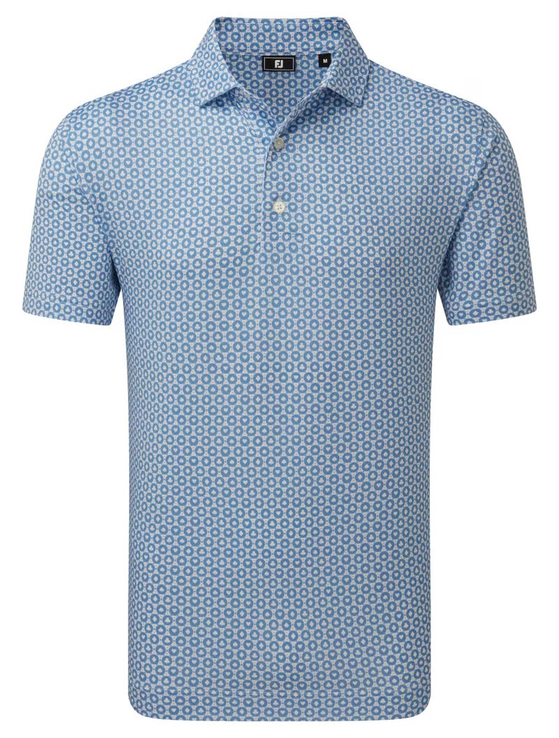 FootJoy Vegas Marker Lisle herr polo, white/riviera/peach