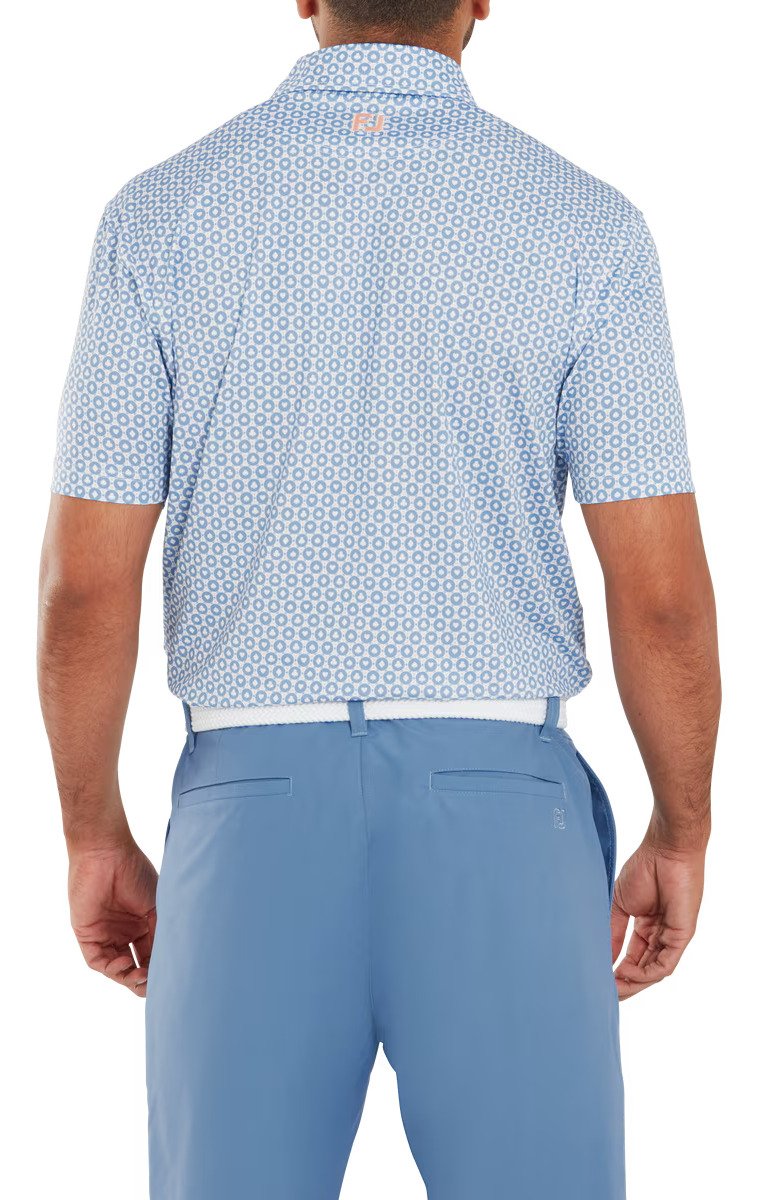 FootJoy Vegas Marker Lisle herr polo, white/riviera/peach