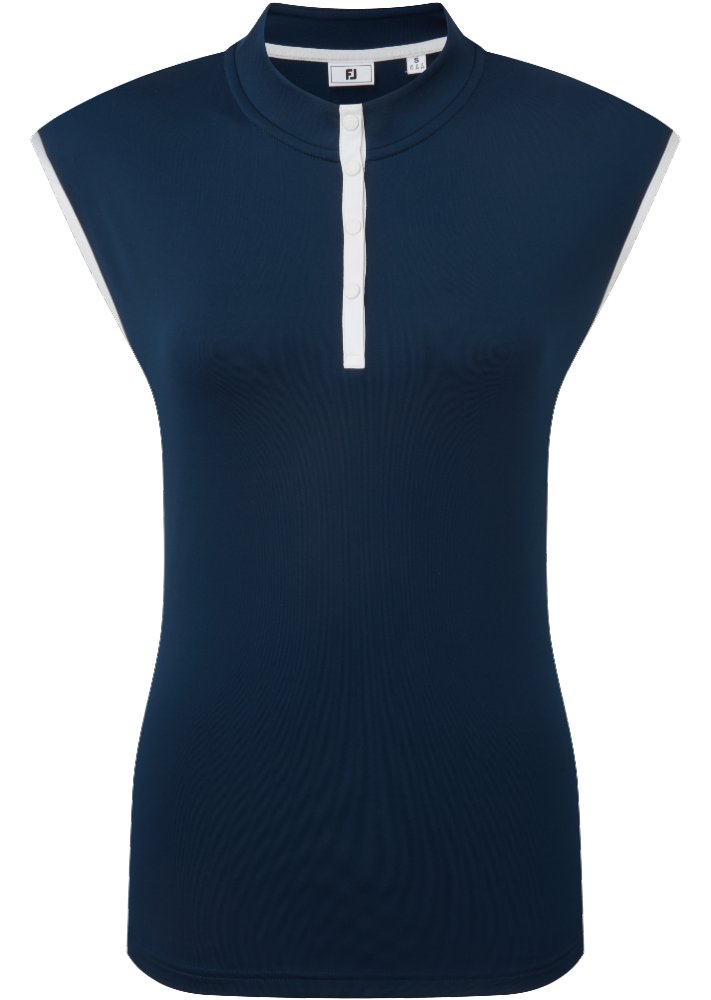 FootJoy Mock Neck Snap Front dampolotröja, navy/white