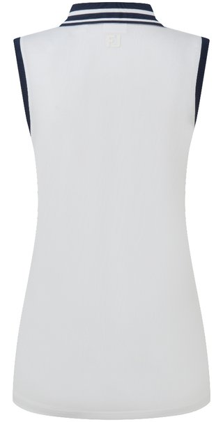 FootJoy Contrast Rib Knit Sleeveless dampolo, vit/marinblå