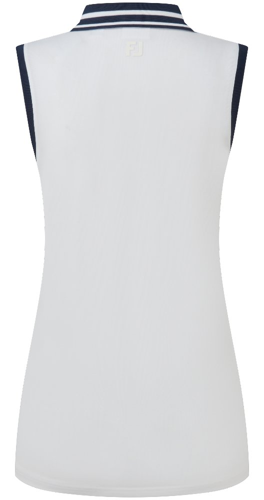 FootJoy Contrast Rib Knit Sleeveless dampolo, vit/marinblå