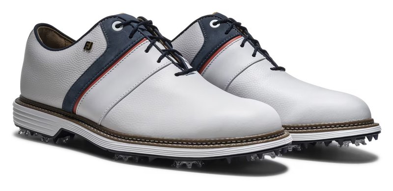FootJoy Premiere Series - Packard herr golfskor, vit/blå/nantucket red