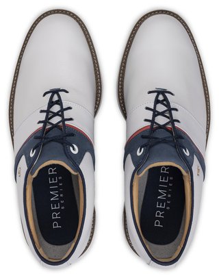 FootJoy Premiere Series - Packard herr golfskor, vit/blå/nantucket red
