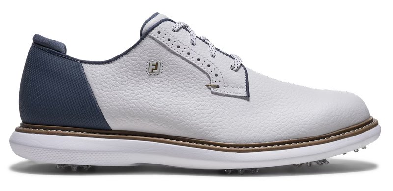 FootJoy FJ Traditions Blucher herr golfskor, vit/blå/tan