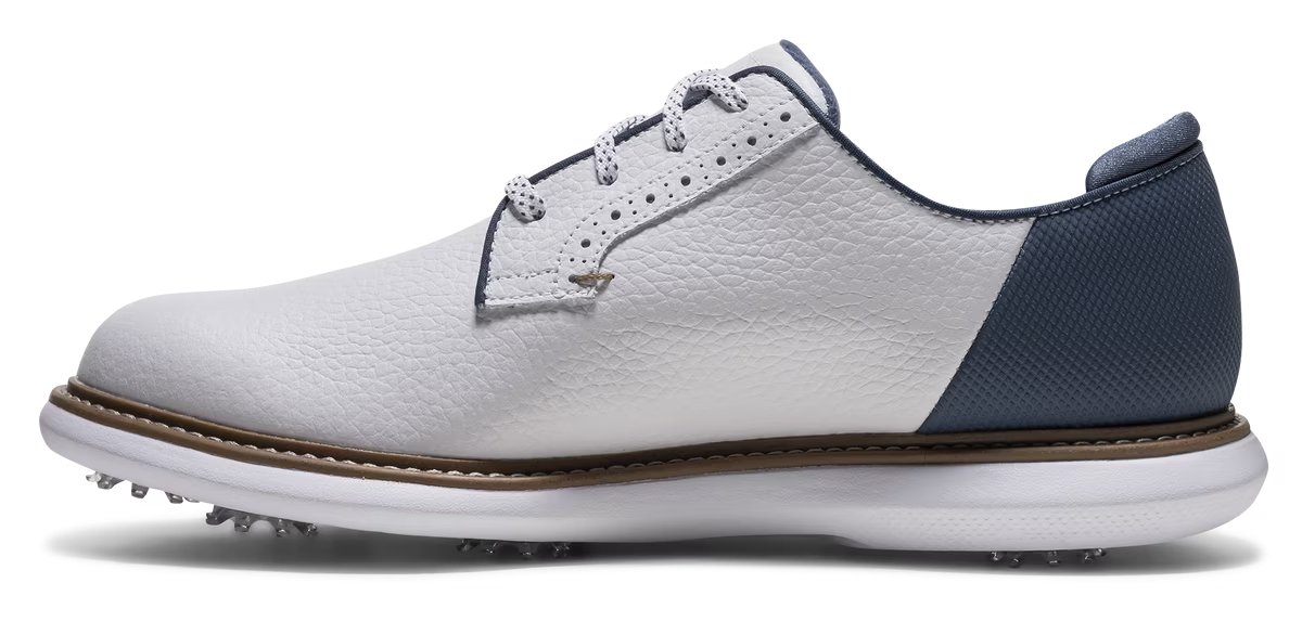 FootJoy FJ Traditions Blucher herr golfskor, vit/blå/tan