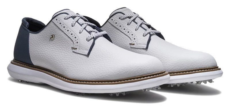 FootJoy FJ Traditions Blucher herr golfskor, vit/blå/tan