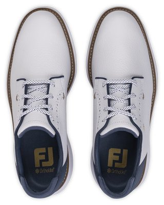 FootJoy FJ Traditions Blucher herr golfskor, vit/blå/tan