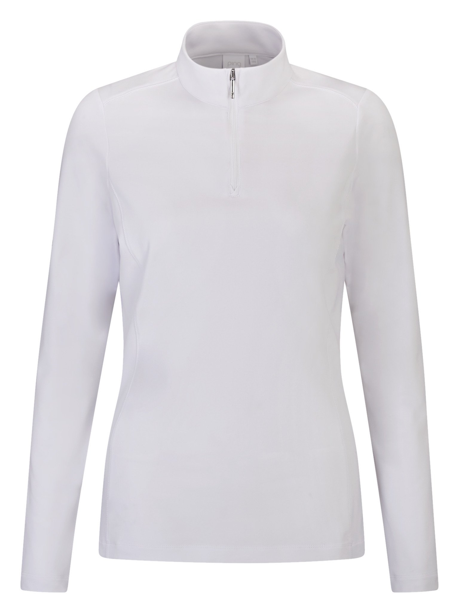 PING Aveline Half Zip damskjorta med lång ärm, vit