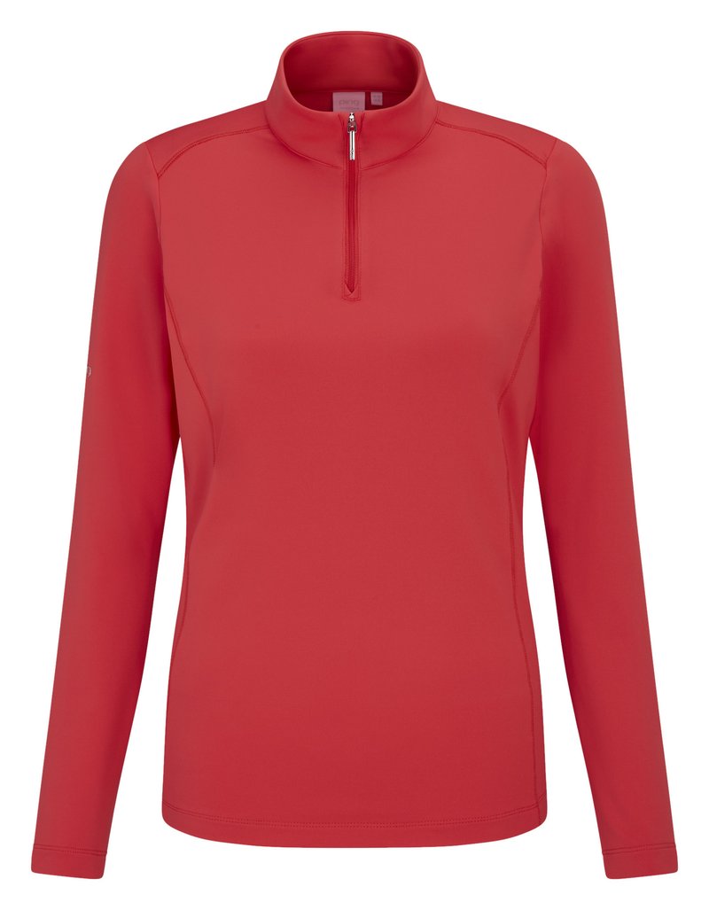 PING Aveline Half Zip damtopp med lång ärm, cayenne