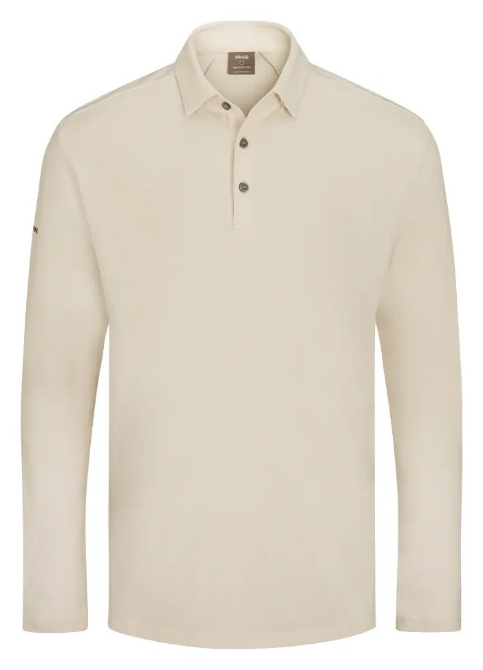 PING Demitri Longsleeve herr polo, egret