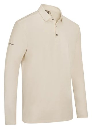 PING Demitri Longsleeve herr polo, egret