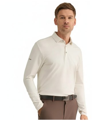 PING Demitri Longsleeve herr polo, egret