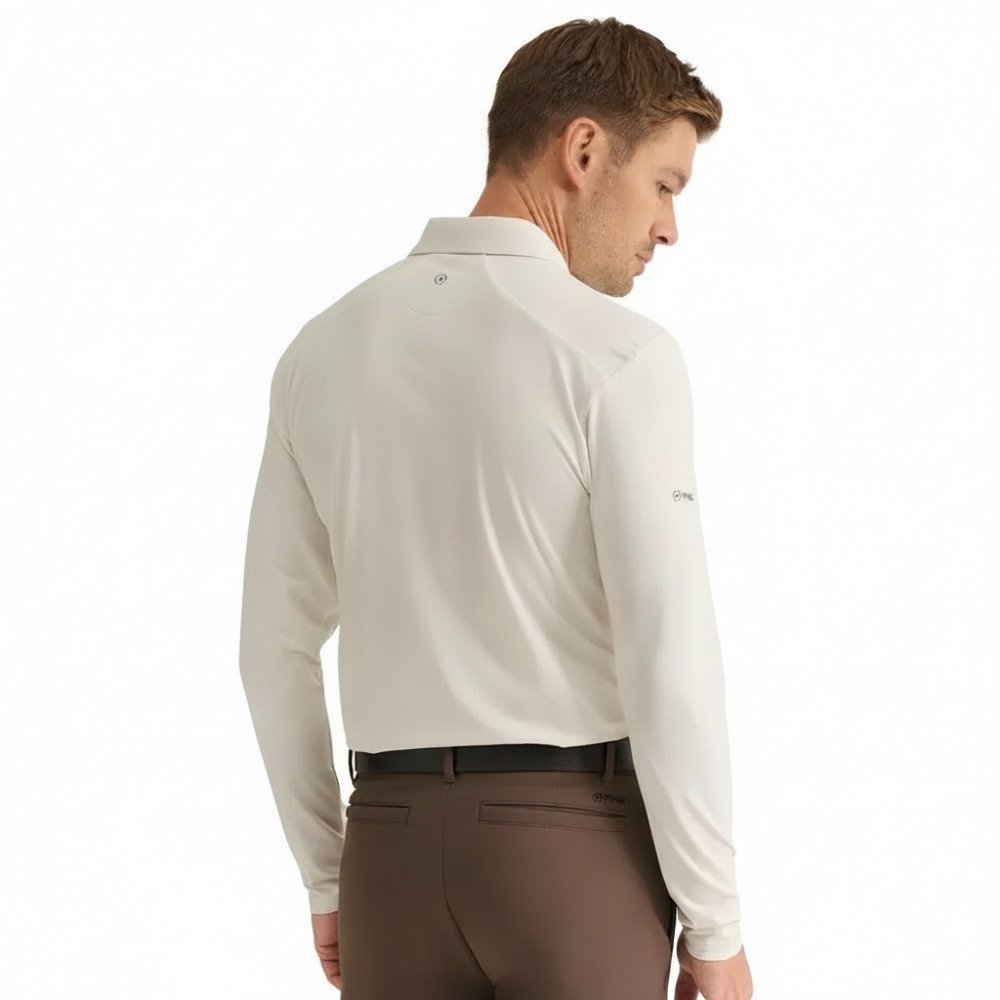 PING Demitri Longsleeve herr polo, egret