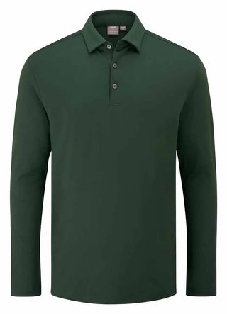 PING Demitri Longsleeve herr polo, gorse green