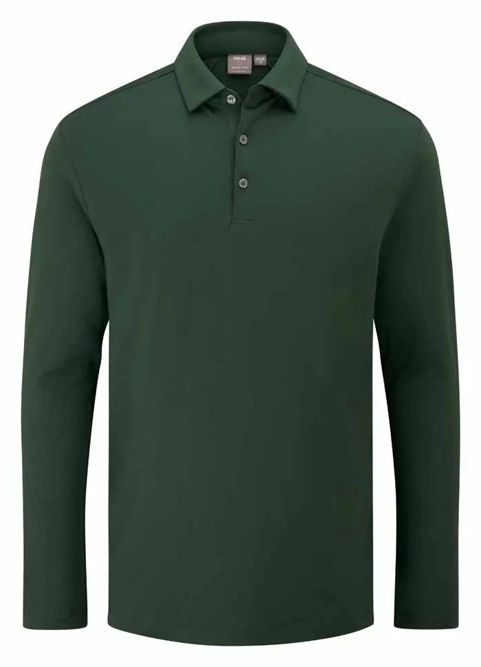 PING Demitri Longsleeve herr polo, gorse green