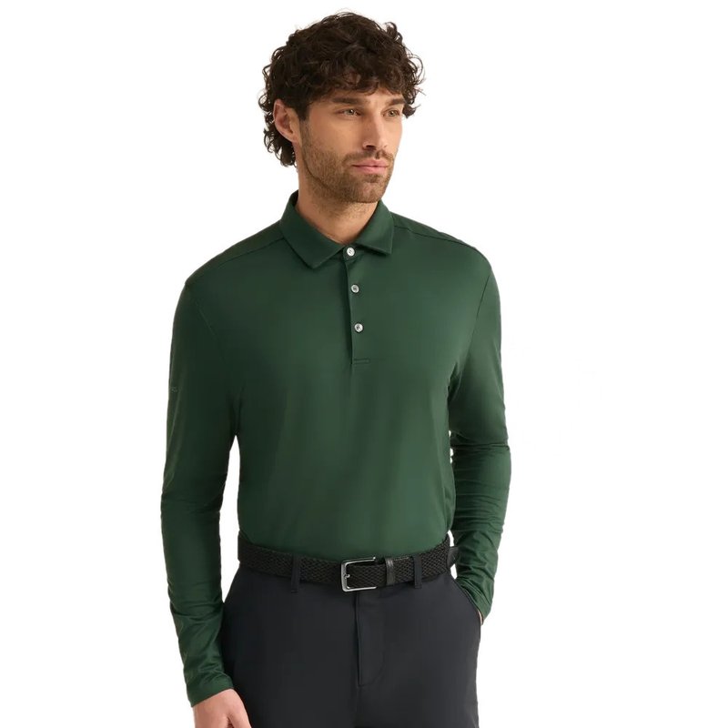 PING Demitri Longsleeve herr polo, gorse green