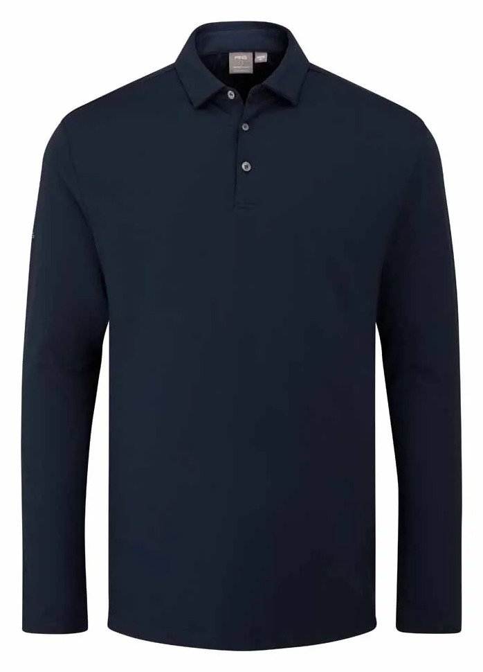 PING Demitri Longsleeve herr polo, navy