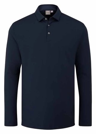 PING Demitri Longsleeve herr polo, navy