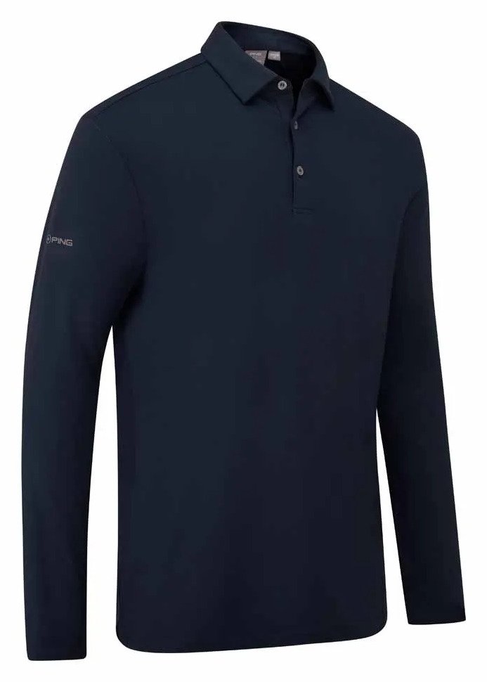 PING Demitri Longsleeve herr polo, navy