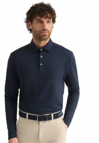 PING Demitri Longsleeve herr polo, navy