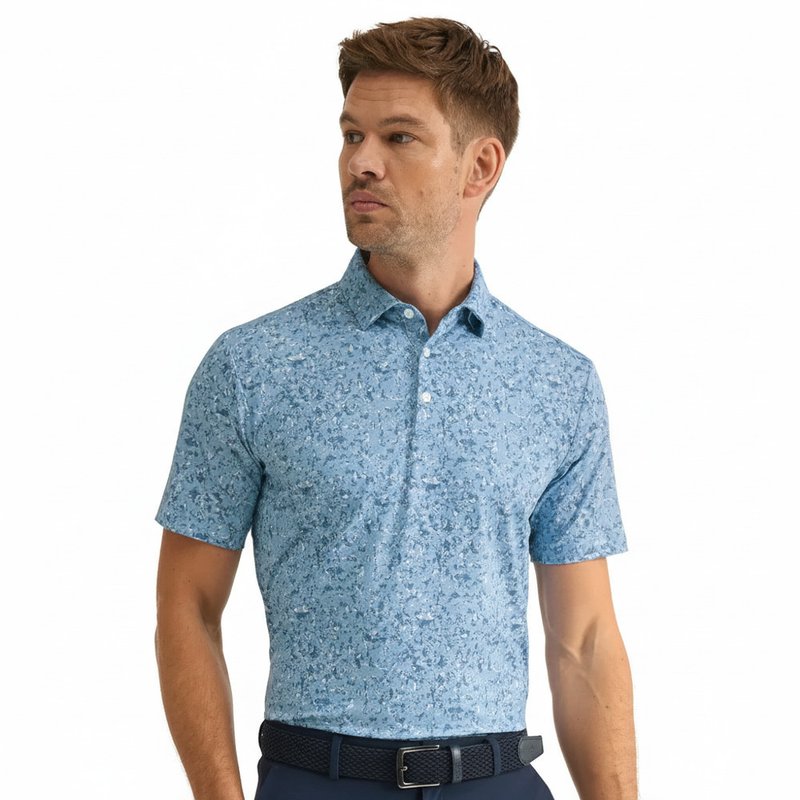 PING Gilmore herr polo, dusty blue multi