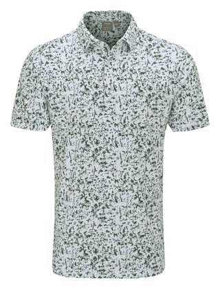 PING Gilmore herr polo, white/gorse green multi