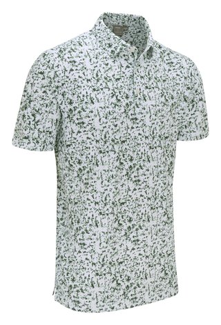 PING Gilmore herr polo, white/gorse green multi