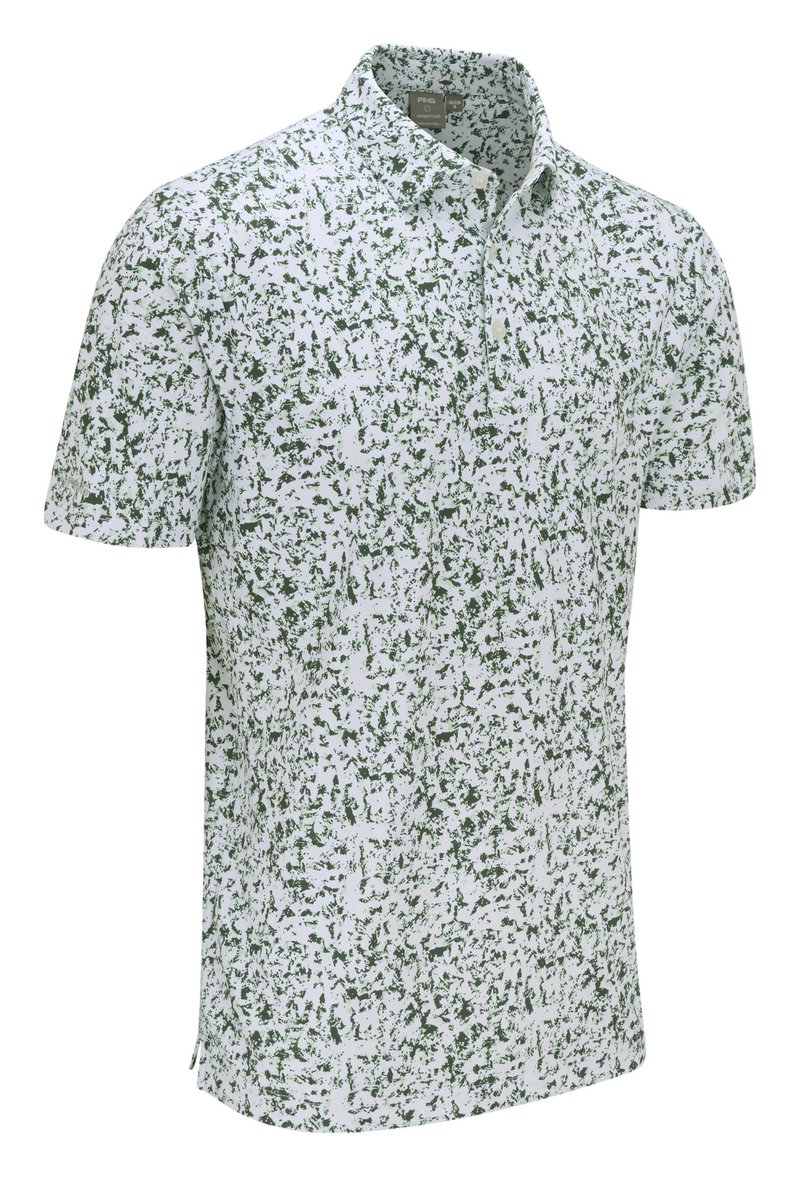PING Gilmore herr polo, white/gorse green multi