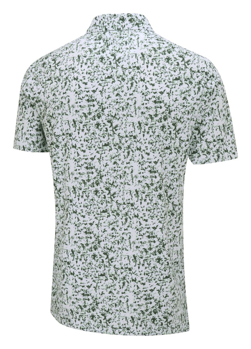 PING Gilmore herr polo, white/gorse green multi