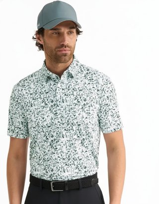 PING Gilmore herr polo, white/gorse green multi