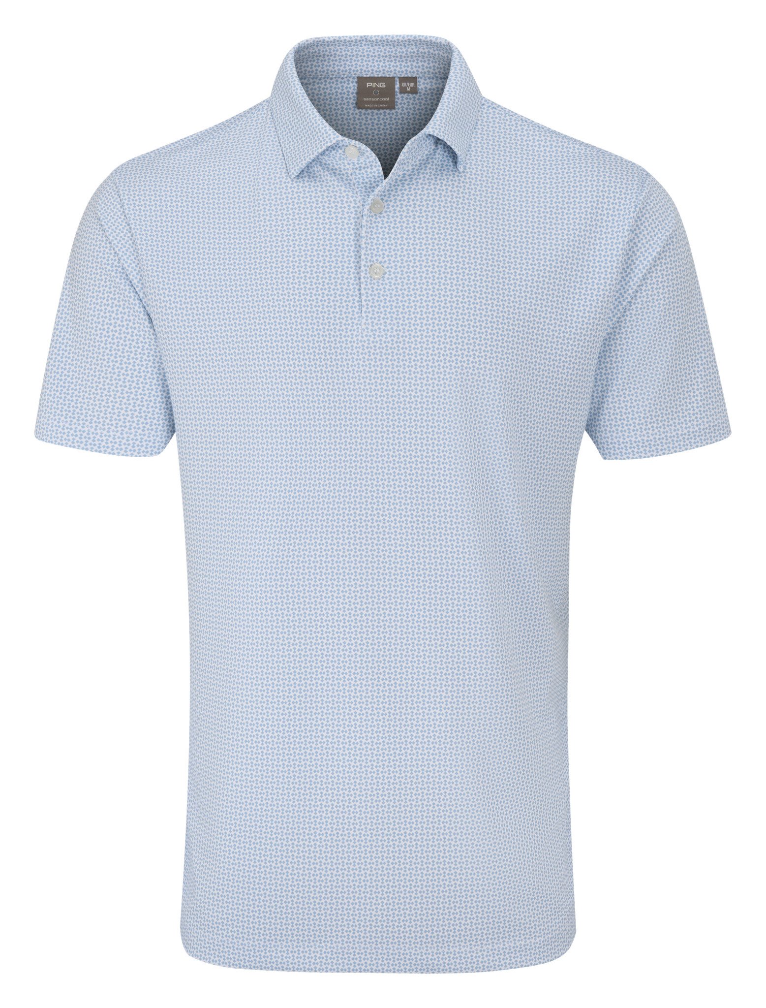 PING Gilmore herr polo, white/dusty blue