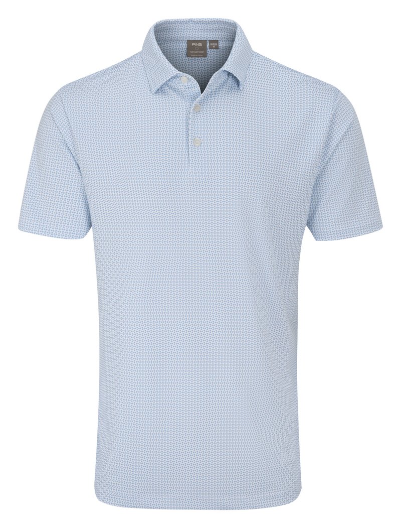 PING Gilmore herr polo, white/dusty blue
