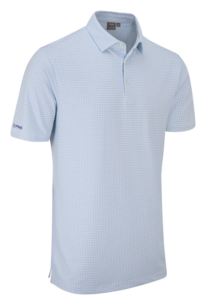 PING Gilmore herr polo, white/dusty blue