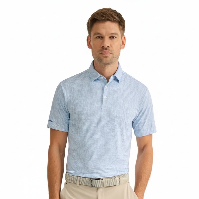 PING Gilmore herr polo, white/dusty blue