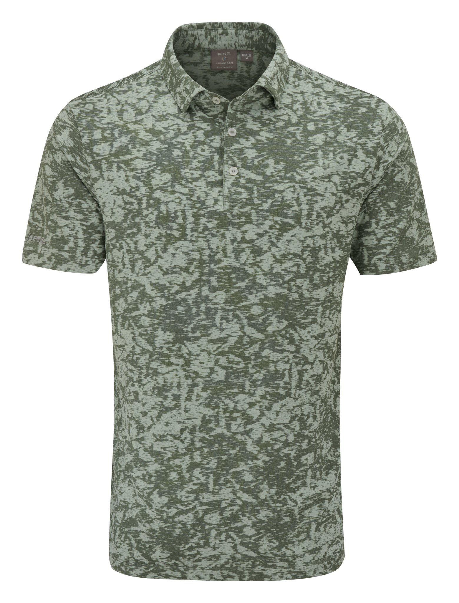 PING Marek Camo Jacquard herr polo, jade multi