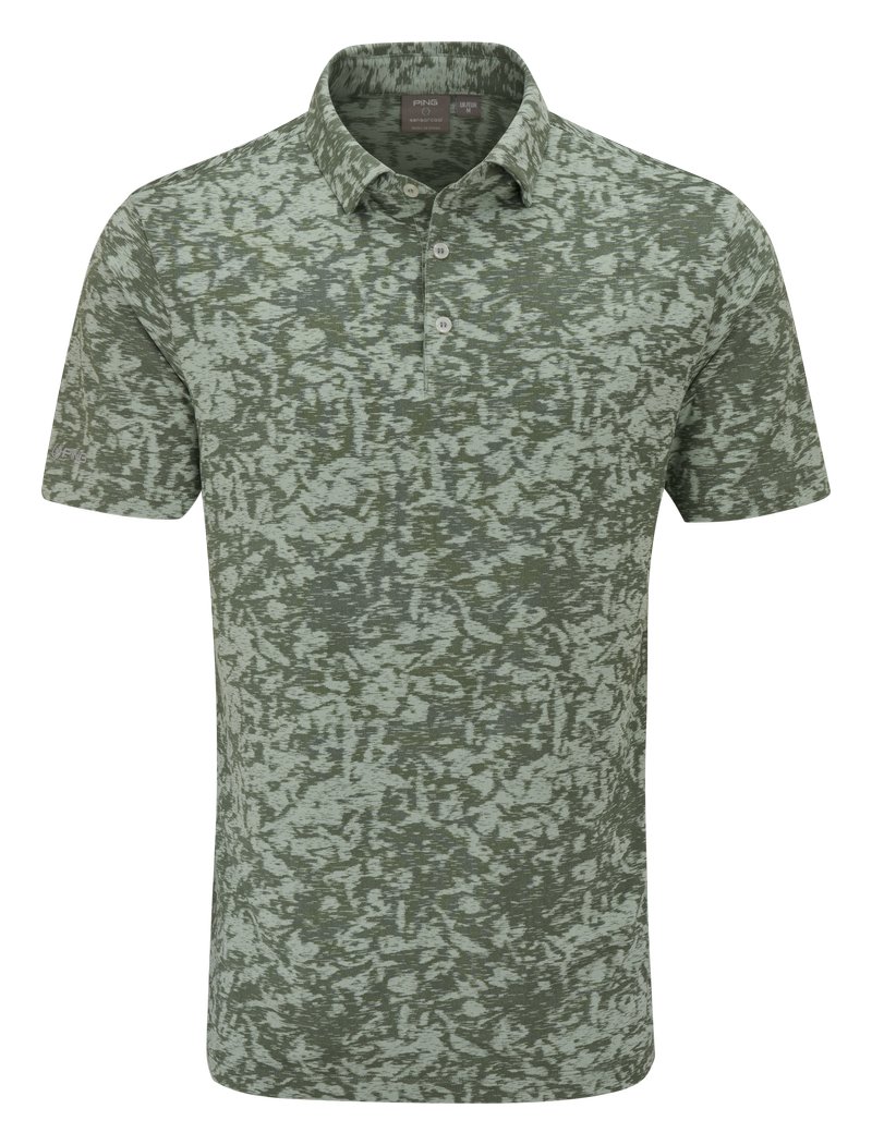 PING Marek Camo Jacquard herr polo, jade multi