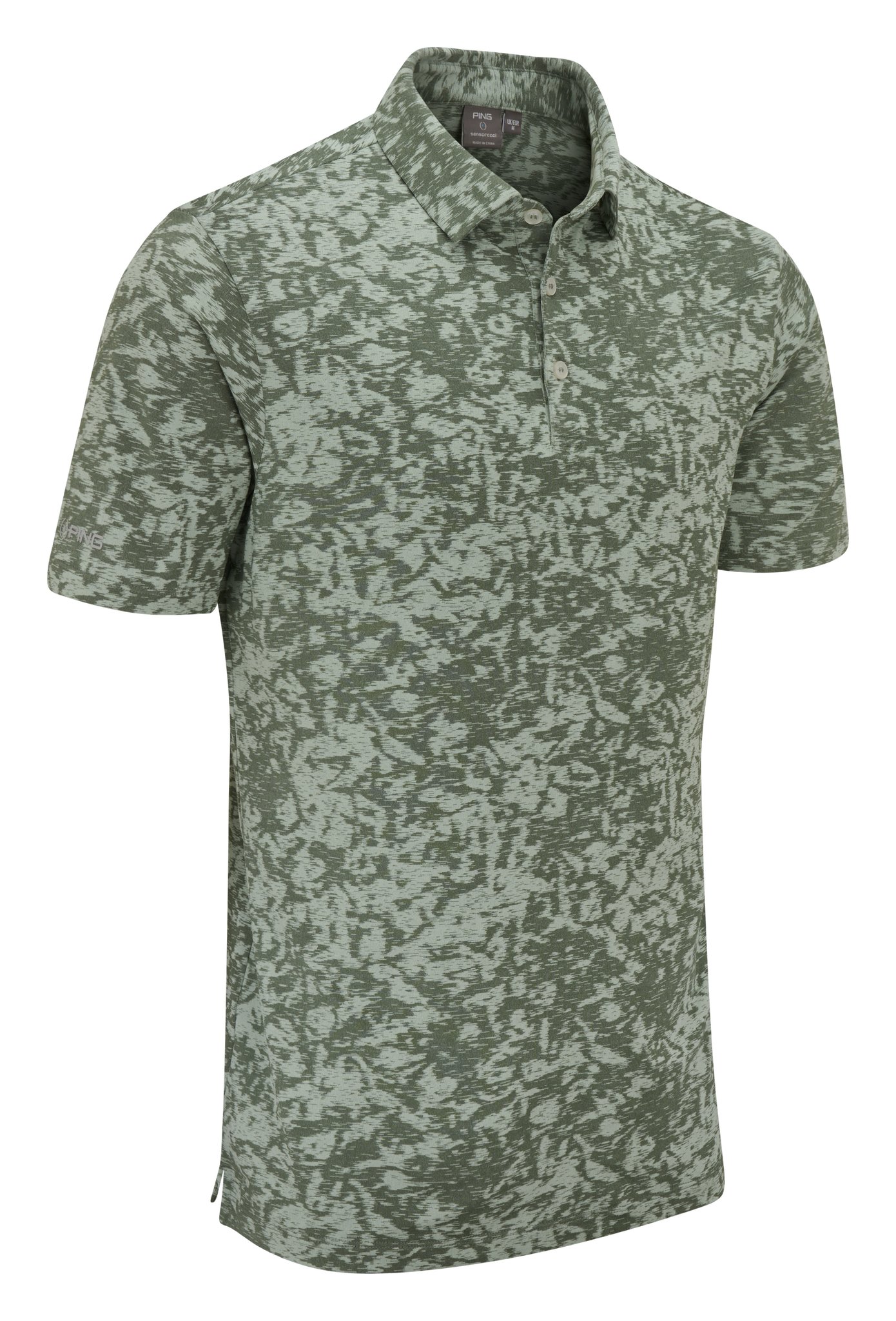 PING Marek Camo Jacquard herr polo, jade multi