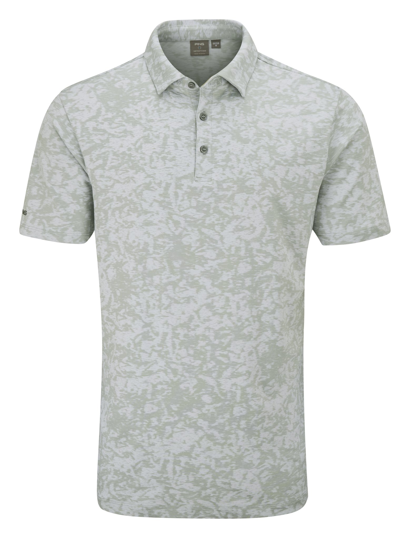 PING Marek Camo Jacquard herr polo, silver multi