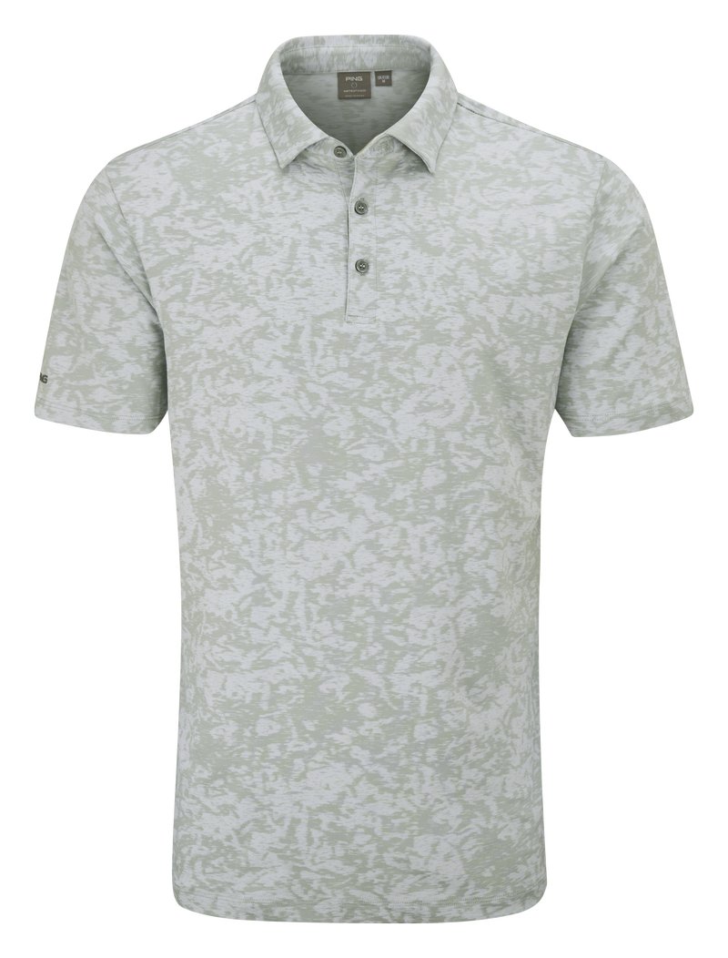 PING Marek Camo Jacquard herr polo, silver multi