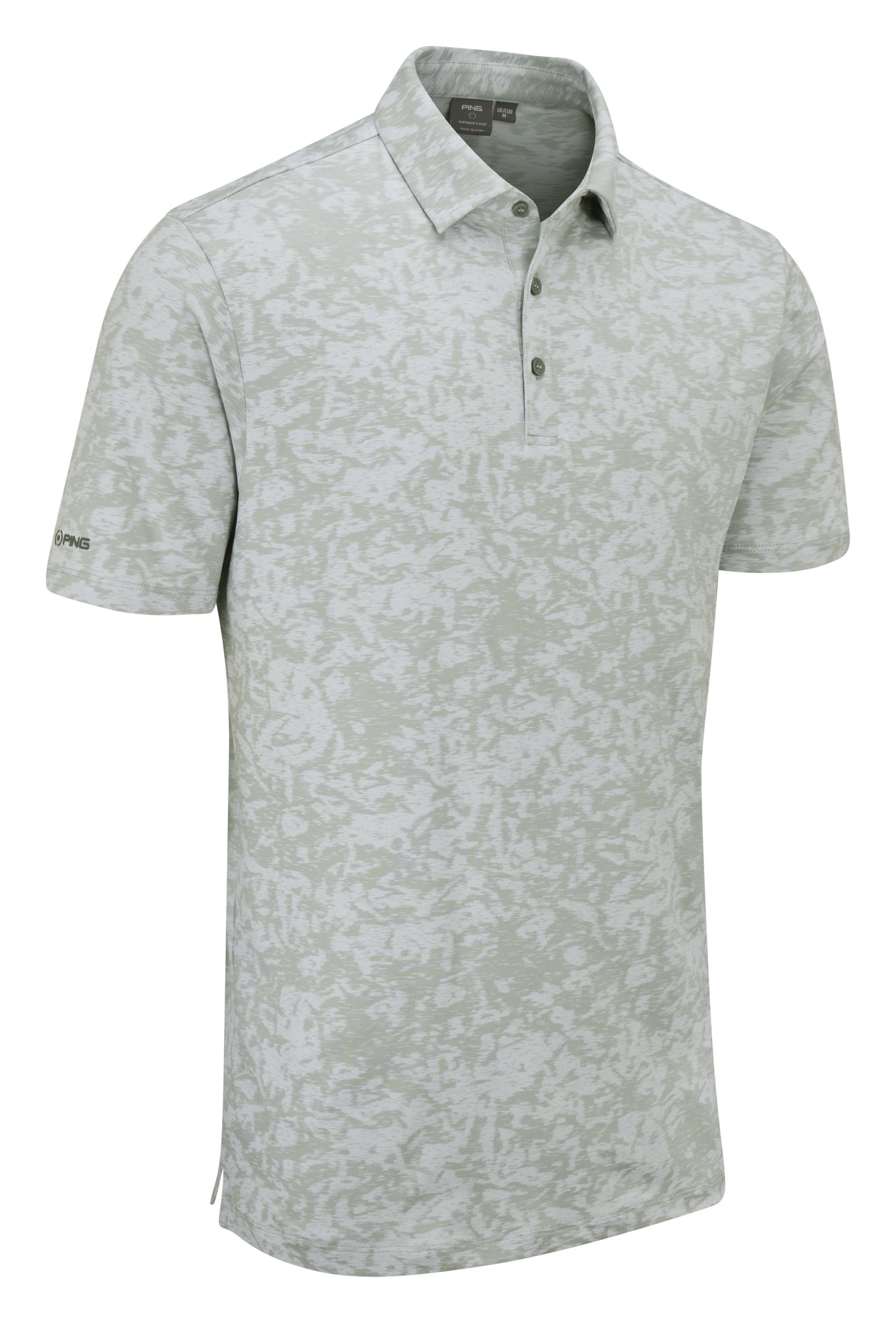PING Marek Camo Jacquard herr polo, silver multi