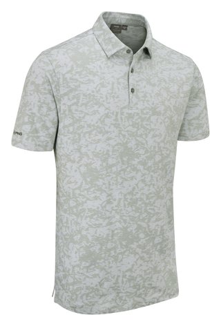 PING Marek Camo Jacquard herr polo, silver multi