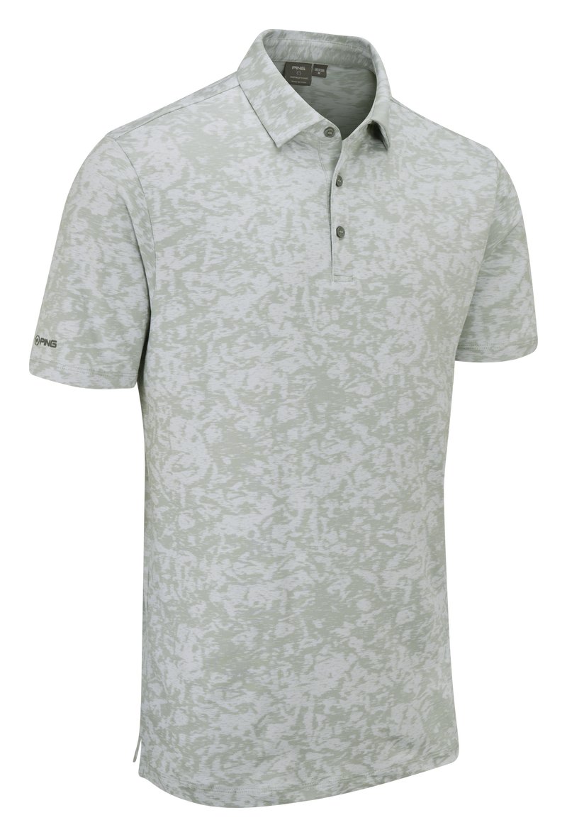 PING Marek Camo Jacquard herr polo, silver multi