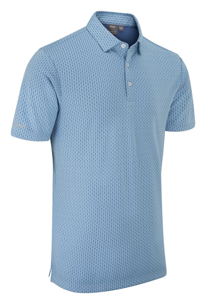 PING Hershel herr polo, dusty blue multi