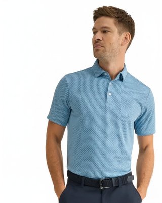PING Hershel herr polo, dusty blue multi