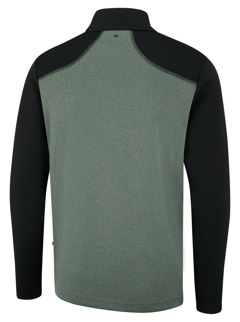 PING Ramsey half zip ribbed fleece herr pullover, laurel marl/black