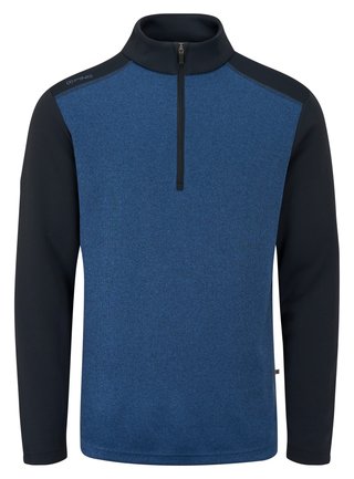 PING Ramsey half zip ribbed fleece herr pullover, inky marl/navy