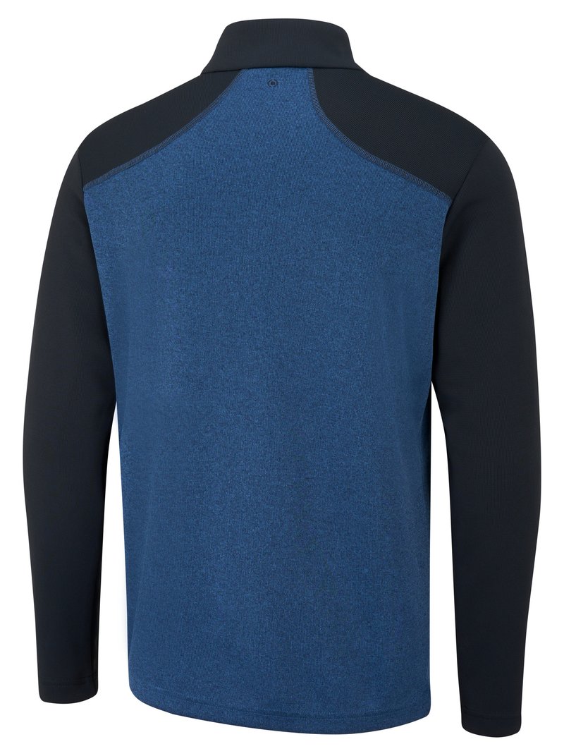 PING Ramsey half zip ribbed fleece herr pullover, inky marl/navy