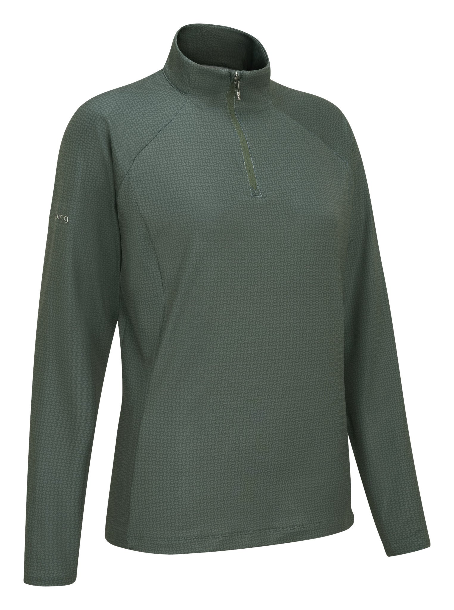 PING Jasmine Printed långärmad damtopp, gorse green/laurel
