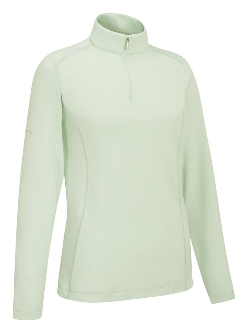 PING Aveline Half Zip damtopp med lång ärm, jade