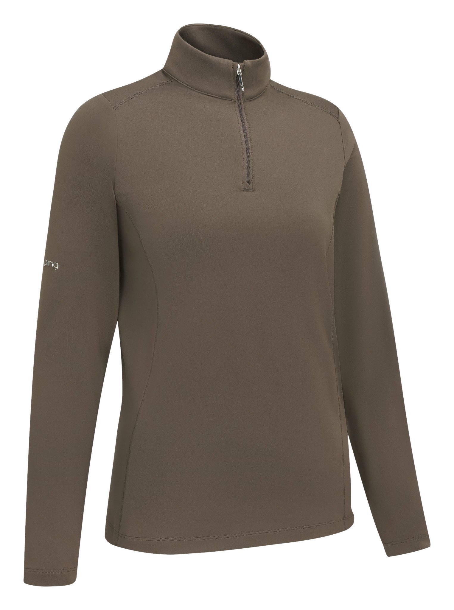 PING Aveline Half Zip damskjorta med lång ärm, coffee